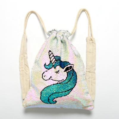 China New Popular Shopping Bag Sublimation Sequins Shoulder Backpack Glitter Sequin Reversible Drawstring Bag for sale