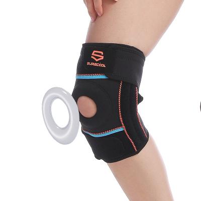 China Non-slip Sports Knee Brace Compression Knee Patella Knee Brace Open Brace Support with Silicone for sale