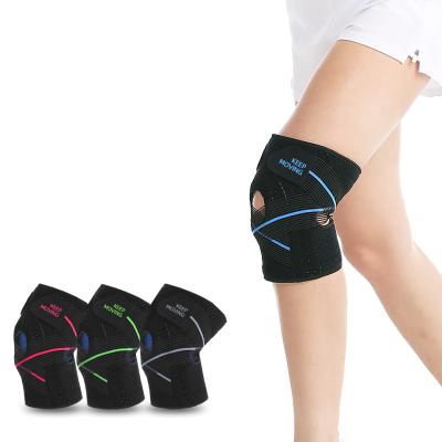 China Comfortable Breathe Free Neoprene Knee Support With Belt For Sports Compression Knee Brace With Spring Support Knee Brace for sale