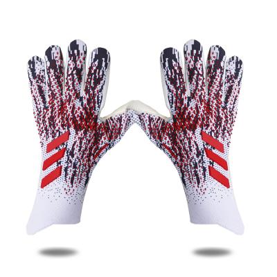 China finger & Breathable Nylon Soccer Goalkeeper Gloves Thumb Protection Latex Football Gloves Professional Goalkeeper Gloves for sale