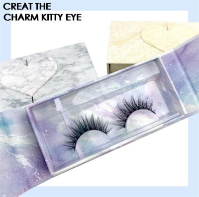 China Luxury Natural False Mink Full Strip Lashes 3D Silk Vendor Synthetic Fiber Lashes Custom Wholesale Soft Natural Eyelash for sale