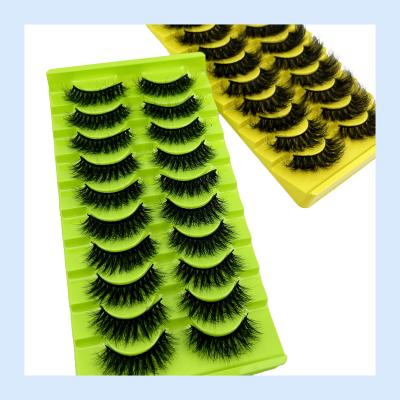 China Vegan Crisscross Faux Mink Lashes Wholesale Full Strip Lashes Seller 3D 5D Natural Silk Fiber Faux Mink Eyelash False Eyelashes for sale